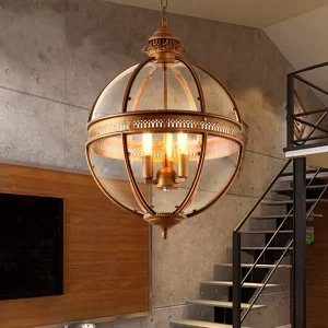 Wrought Iron Glass Lampshade